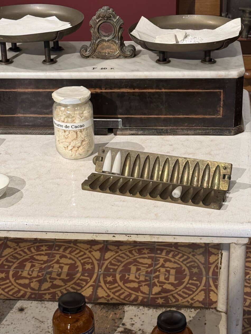 Pill-making tools in the apothecary.