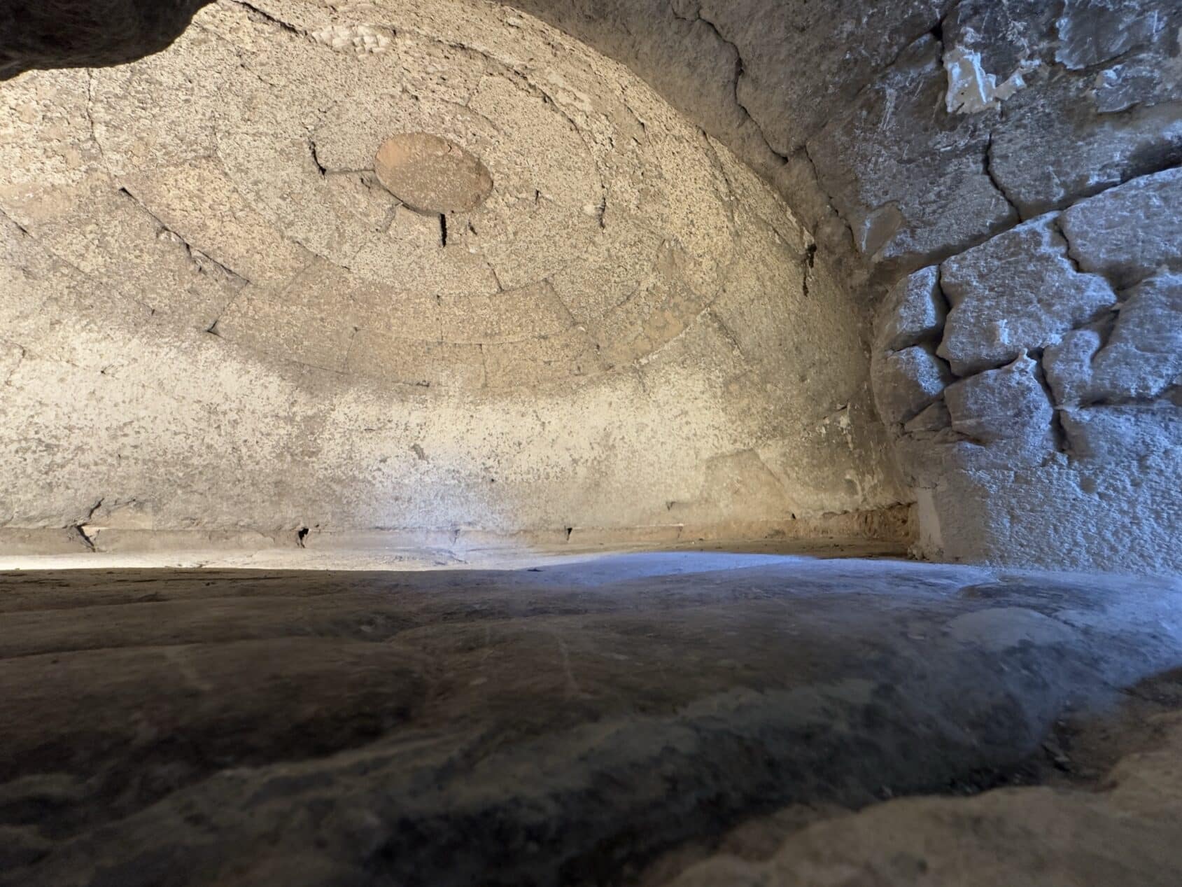 The brick dome of the oven chamber