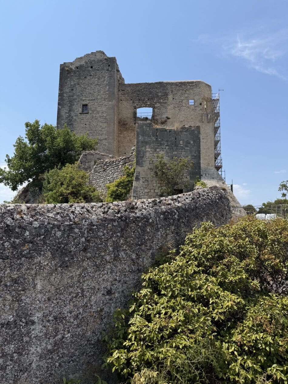The château comtal under restoration.